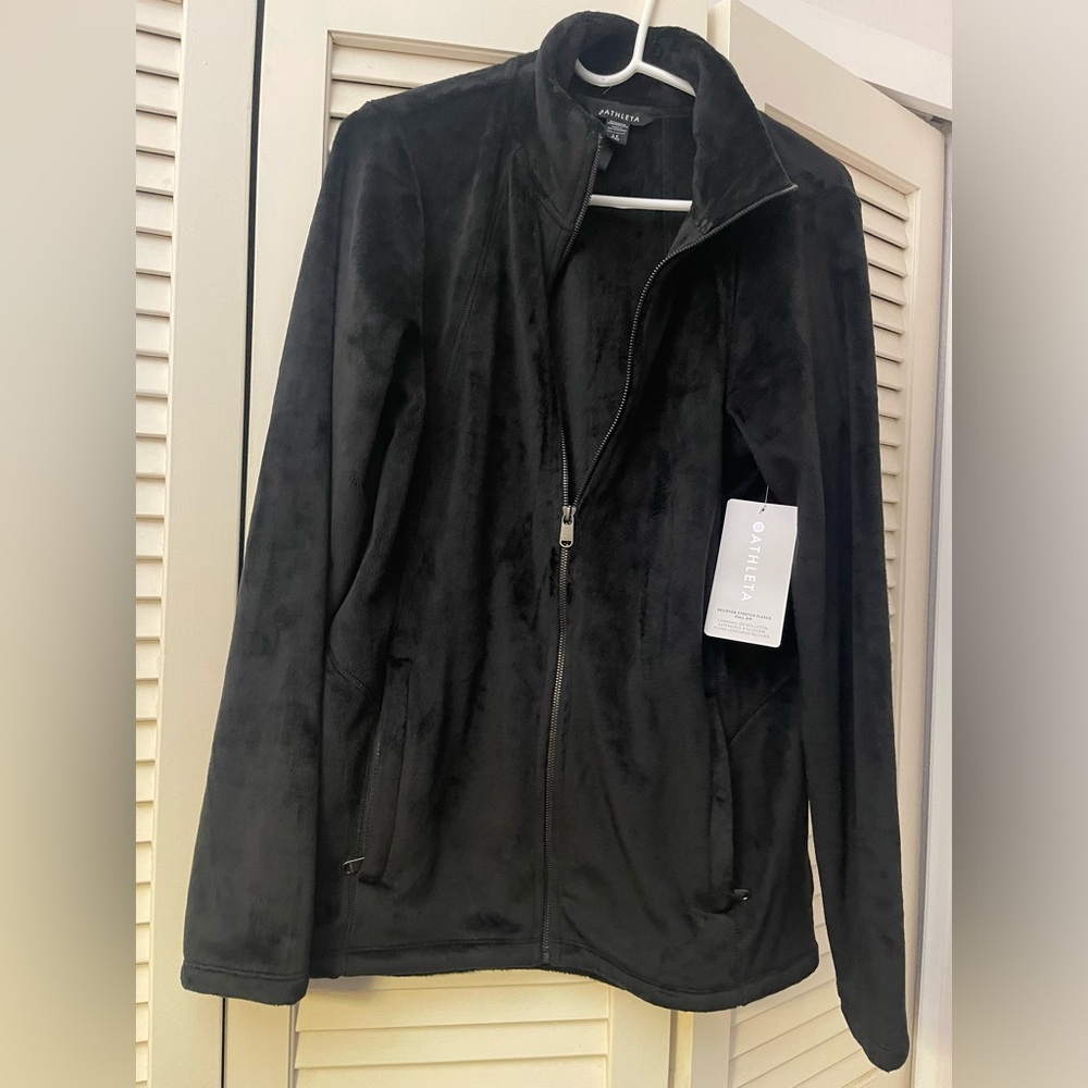 New athleta XL black fleece jack # 288085